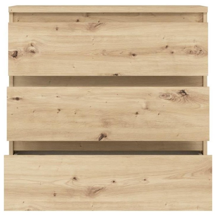 Commode CHELSEA 3 tiroirs - L 77,2 x P 42 x H 79,9 cm - Décor chene artisan