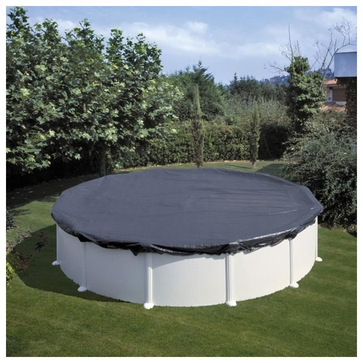 GRE - Bâche d'hivernage pour piscine tubulaire hors sol ronde Ø3,50m - 120g/m² - Protege des débris et diminue l'évaporatio