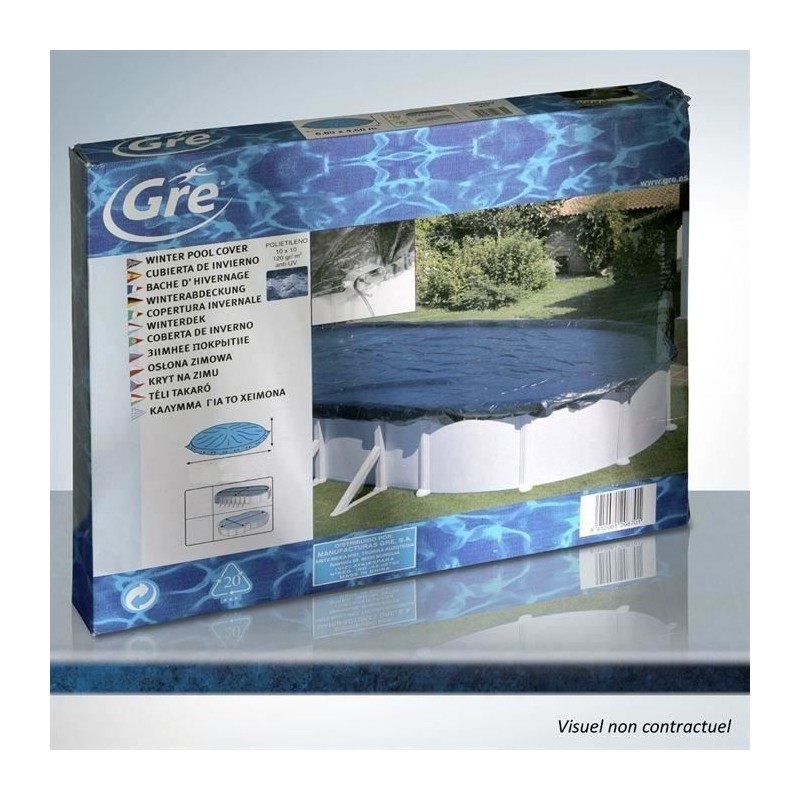 GRE - Bâche d'hivernage pour piscine tubulaire hors-sol ronde GRE -