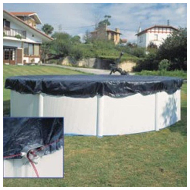 GRE - Bâche d'hivernage pour piscine tubulaire hors-sol ronde GRE - Ø4m a Ø4,60m - 120g/m² - noir GRE - Bâche d'hivernage pour piscine tubulaire hors-sol ronde GRE - Ø4m a Ø4,60m - 120g/m² - noir