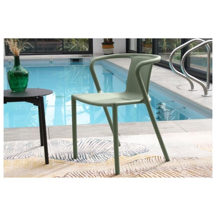 Lot composé de 2 fauteuils de jardin - CITY GARDEN - DIEGO-FT - Olive - Empilables Lot composé de 2 fauteuils de jardin - CITY GARDEN - DIEGO-FT - Olive - Empilables