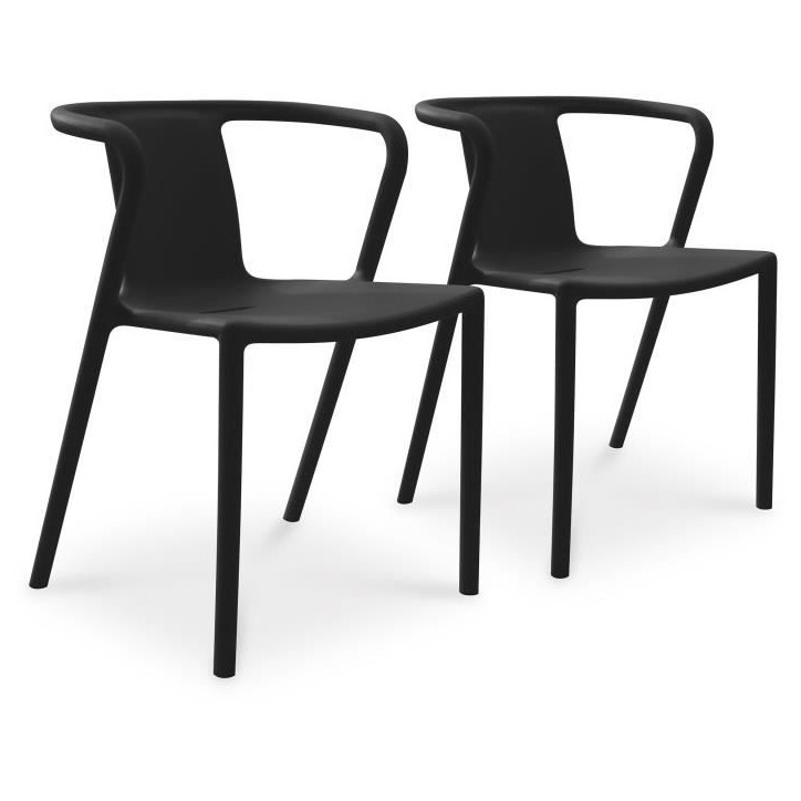 Lot composé de 2 fauteuils de jardin - CITY GARDEN - DIEGO-FT - Gris anthracite - Empilables