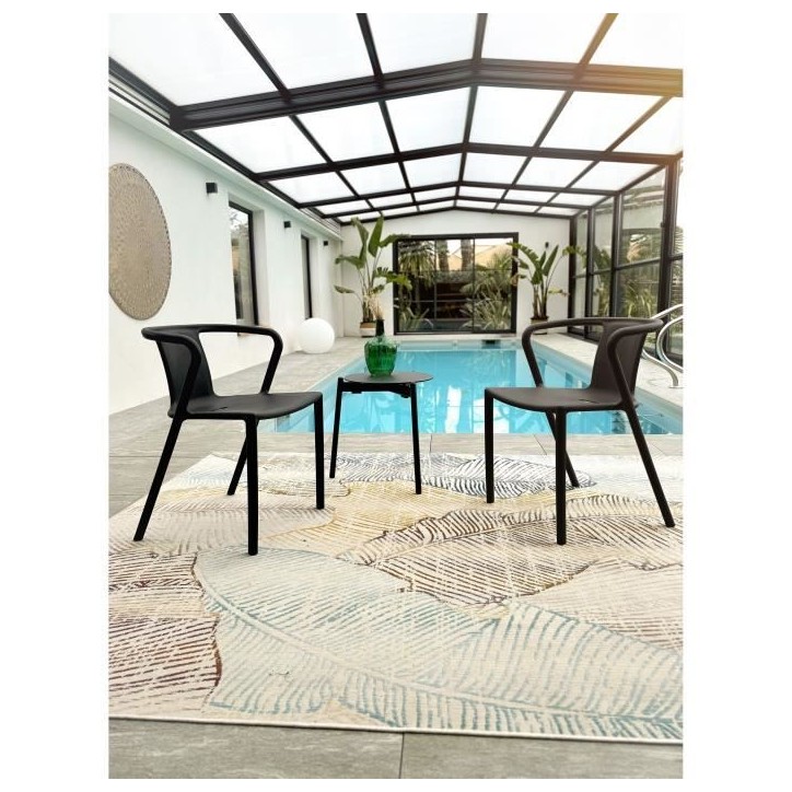 Lot composé de 2 fauteuils de jardin - CITY GARDEN - DIEGO-FT - Gris anthracite - Empilables