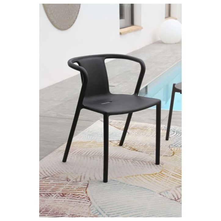 Lot composé de 2 fauteuils de jardin - CITY GARDEN - DIEGO-FT - Gris anthracite - Empilables