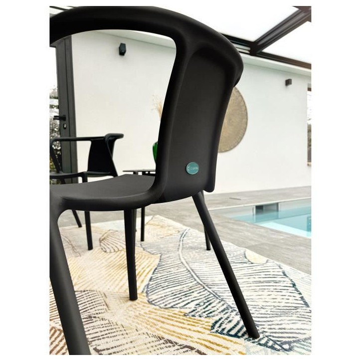 Lot composé de 2 fauteuils de jardin - CITY GARDEN - DIEGO-FT - Gris anthracite - Empilables