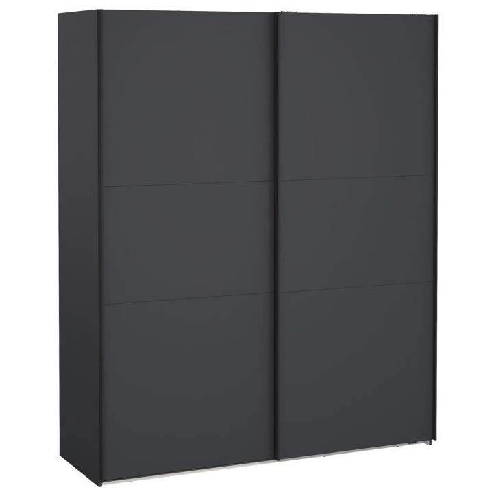 Armoire de chambre - COMO - Gris mat - 2 portes coulissantes - 178,5 x 66,6 x 220,4 cm