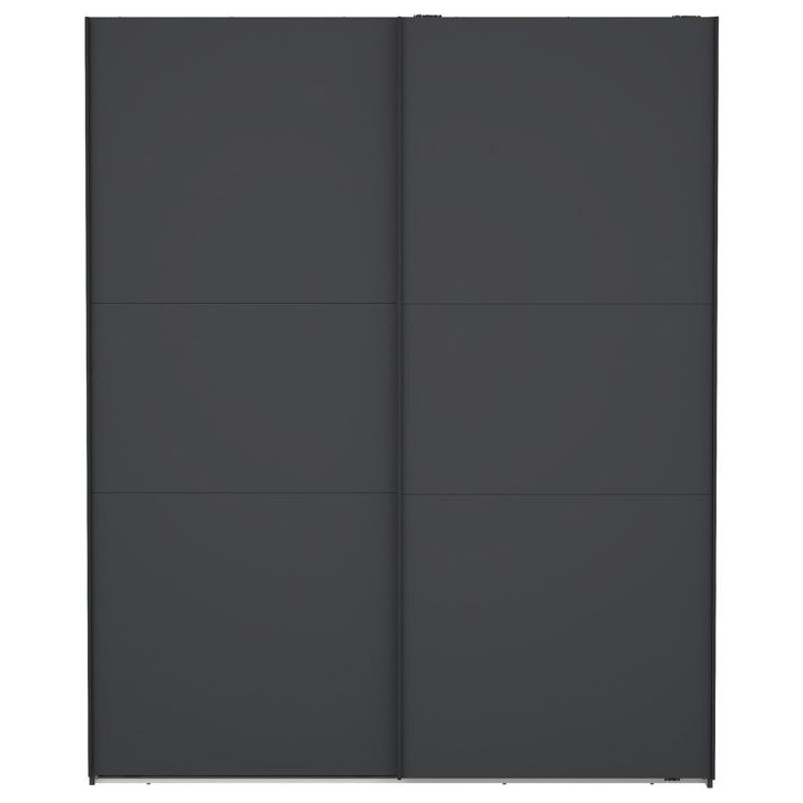 Armoire de chambre - COMO - Gris mat - 2 portes coulissantes - 178,5 x 66,6 x 220,4 cm