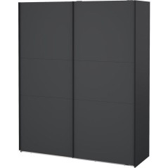Armoire de chambre - COMO - Gris mat - 2 portes coulissantes - 178,5 x