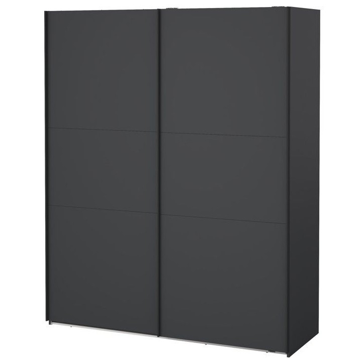 Armoire de chambre - COMO - Gris mat - 2 portes coulissantes - 178,5 x 66,6 x 220,4 cm