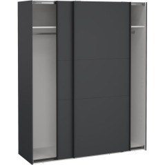 Armoire de chambre - COMO - Gris mat - 2 portes coulissantes - 178,5 x