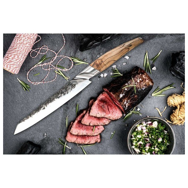 Couteau a viande - FORGED - KATAI - Acier VG10 - Manche en bois de racine - L 20,5 cm