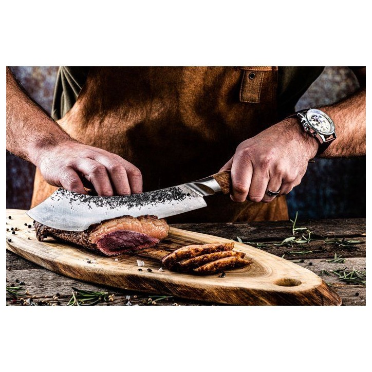 Couteau de boucher- FORGED - KATAI - Acier VG10 - Manche en bois de racine - L 25,5 cm