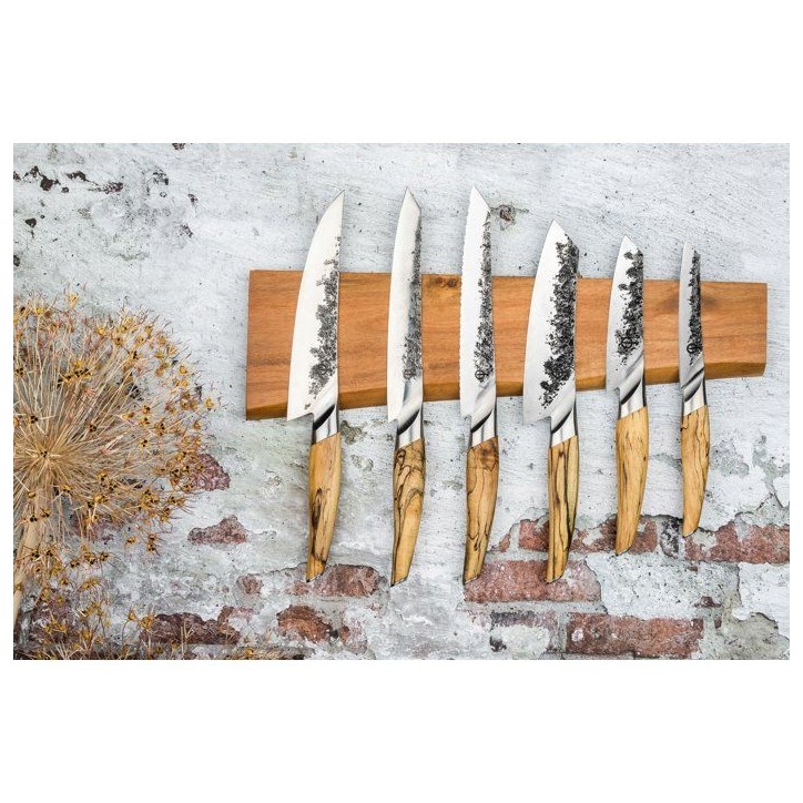 Couteau Santoku - FORGED - KATAI - Acier VG10 - Manche en bois de racine - L 18 cm