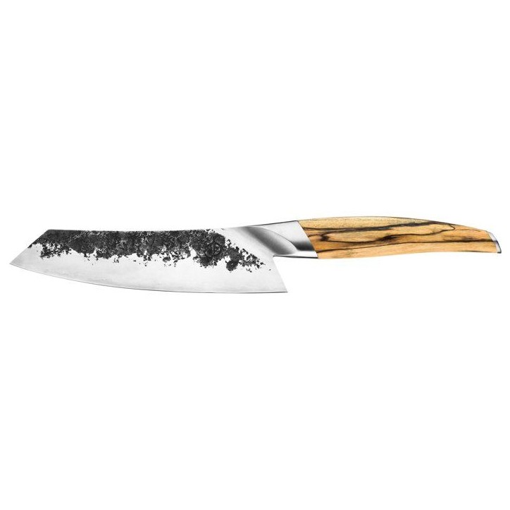 Couteau Santoku - FORGED - KATAI - Acier VG10 - Manche en bois de racine - L 18 cm