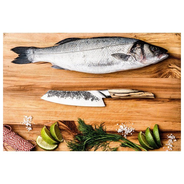 Couteau Santoku - FORGED - KATAI - Acier VG10 - Manche en bois de racine - L 18 cm