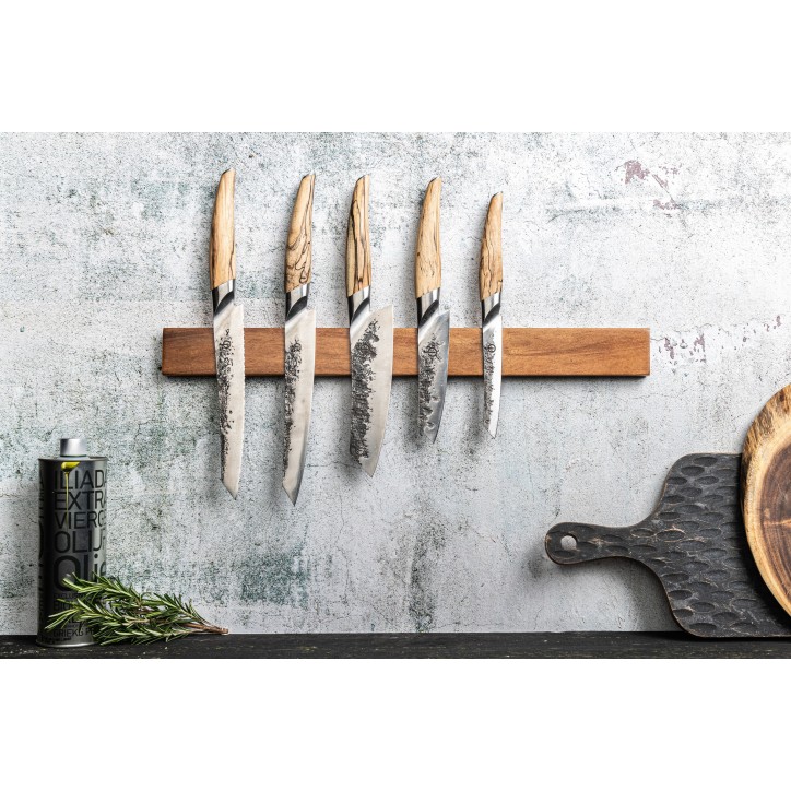 Couteau Santoku - FORGED - KATAI - Acier VG10 - Manche en bois de racine - L 14 cm