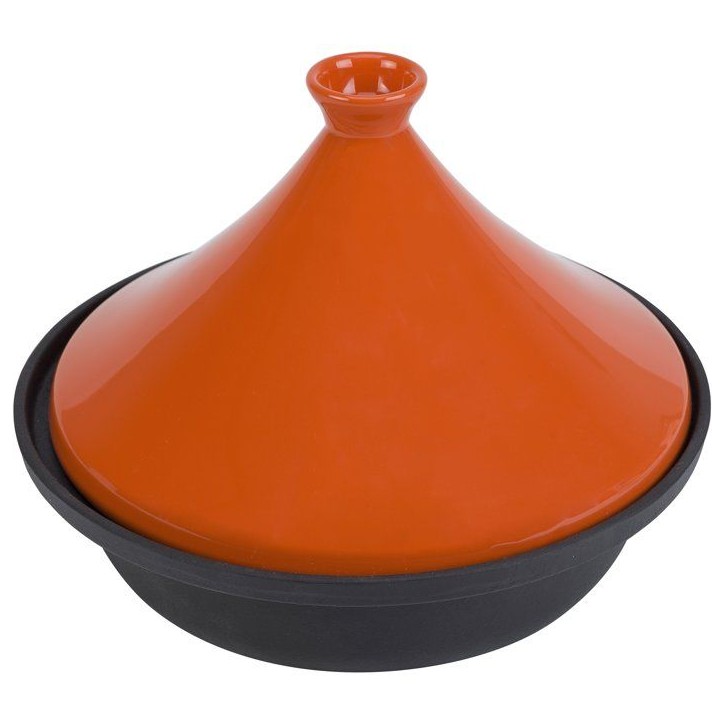 Tajine en fonte - COSY & TRENDY - Tous feux dont induction - Ø 30 cm - Orange / Noir