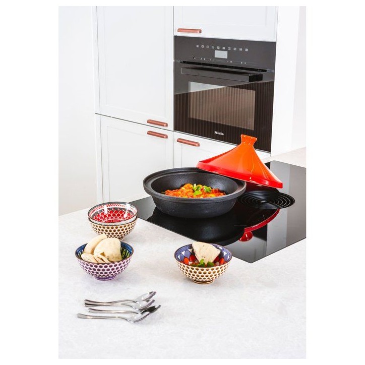 Tajine en fonte - COSY & TRENDY - Tous feux dont induction - Ø 30 cm - Orange / Noir
