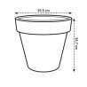 ELHO Pot de fleurs Rond Pure - Ø39 x 35,7 cm - Anthracite