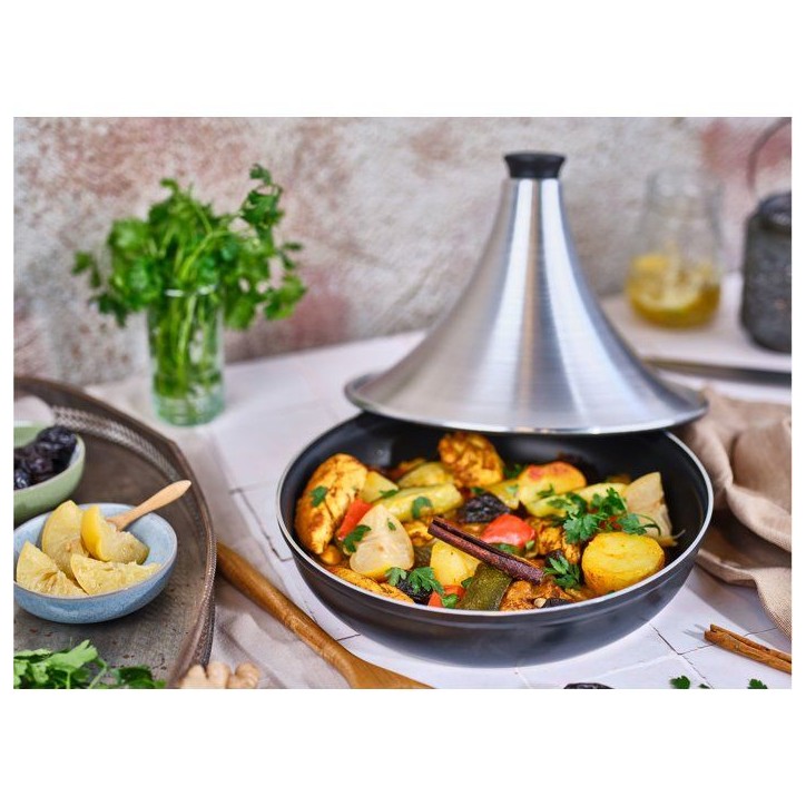 Tajine en aluminium - COSY & TRENDY - Tous feux dont induction - Ø 28 cm - Gris / Noir