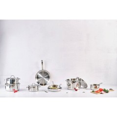 Batterie de cuisine - Tous feux dont induction - COSY & TRENDY-DAILY - Acier inoxydable - 7 pieces