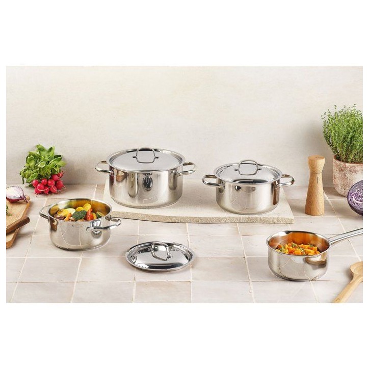 Batterie de cuisine - Tous feux dont induction - COSY & TRENDY-DAILY - Acier inoxydable - 7 pieces