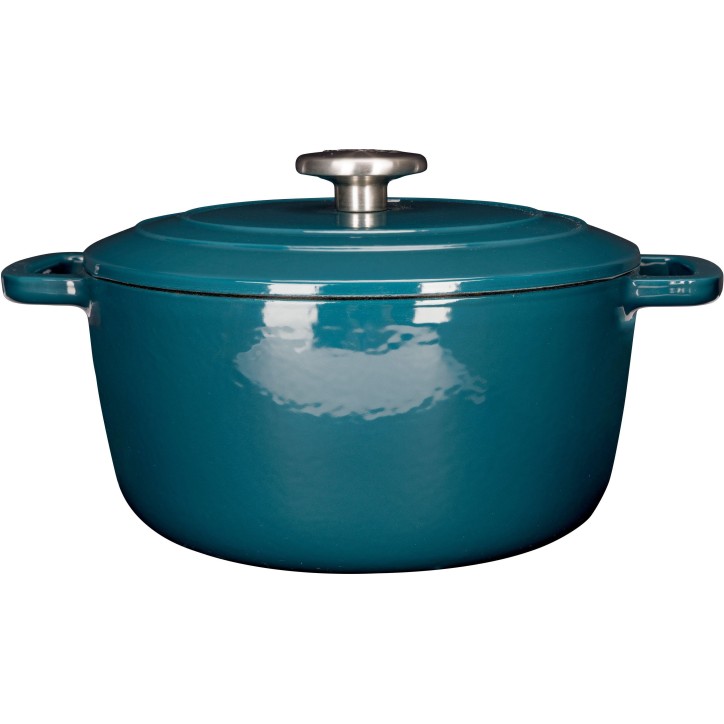 Cocotte avec couvercle - COSY & TRENDY - FONTESTIC - Fonte émaillée- Ø24 cm - 4,6 L - Tous feux dont induction - Bleu