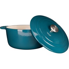 Cocotte avec couvercle - COSY & TRENDY - FONTESTIC - Fonte émaillée- Ø28 cm - 6,15 L - Tous feux dont induction - Bleu