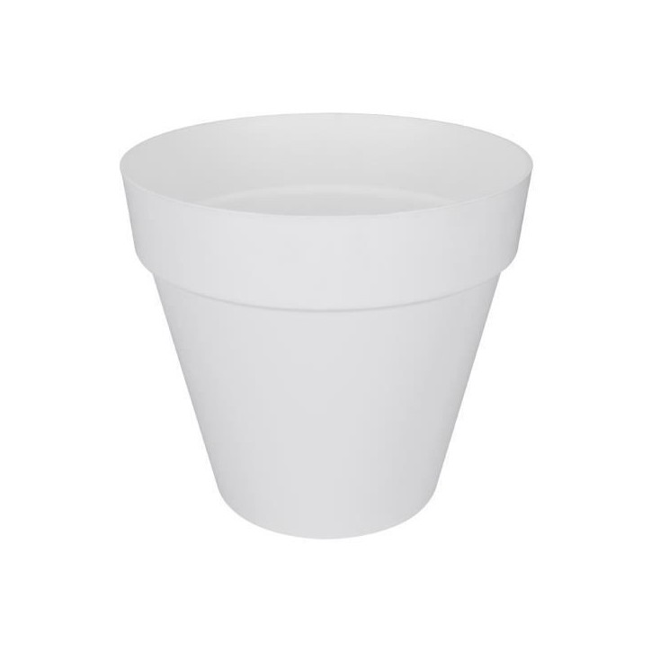 ELHO Pot de fleurs rond avec roues Loft Urban - Ø 38.5 x 35,3 cm - Blanc