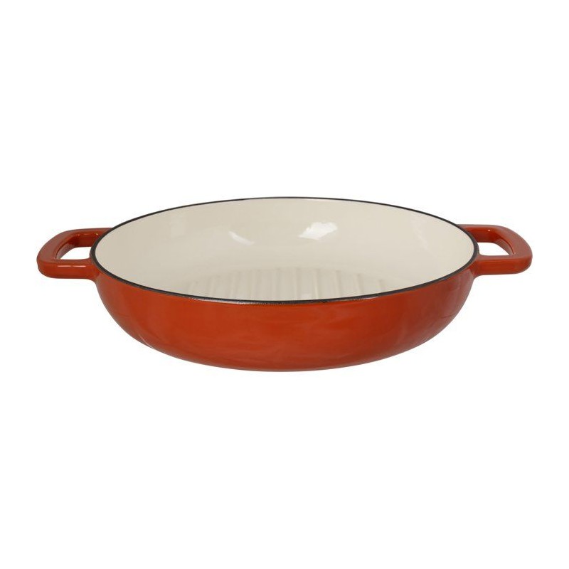 Poele a grill - COSY & TRENDY - FONTESTIC - Fonte émaillée - Ø28 cm