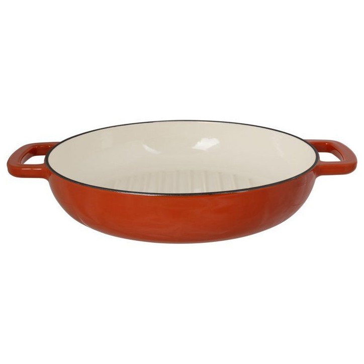 Poele a grill - COSY & TRENDY - FONTESTIC - Fonte émaillée - Ø28 cm - Tous feux dont induction - Rouille Poele a grill - COSY & TRENDY - FONTESTIC - Fonte émaillée - Ø28 cm - Tous feux dont induction - Rouille