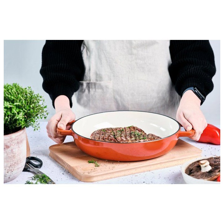 Poele a grill - COSY & TRENDY - FONTESTIC - Fonte émaillée - Ø28 cm - Tous feux dont induction - Rouille Poele a grill - COSY & TRENDY - FONTESTIC - Fonte émaillée - Ø28 cm - Tous feux dont induction - Rouille