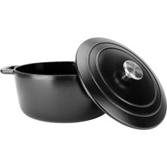 Cocotte avec couvercle - COSY & TRENDY - FONTESTIC - Fonte émaillée- Ø28 cm - 6,15 L - Tous feux dont induction - Noir