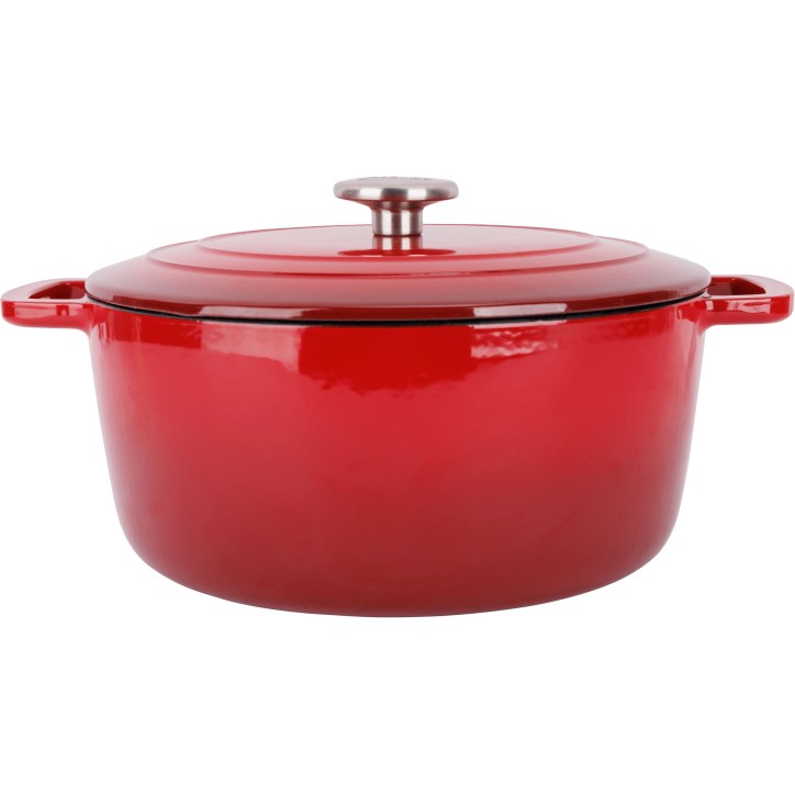 Cocotte avec couvercle - COSY & TRENDY - FONTESTIC - Fonte émaillée- Ø28 cm - 6,15 L - Tous feux dont induction - Rouge Cocotte avec couvercle - COSY & TRENDY - FONTESTIC - Fonte émaillée- Ø28 cm - 6,15 L - Tous feux dont induction - Rouge