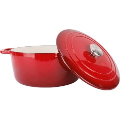 Cocotte avec couvercle - COSY & TRENDY - FONTESTIC - Fonte émaillée- Ø28 cm - 6,15 L - Tous feux dont induction - Rouge