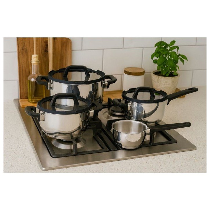 Batterie de cuisine - Tous feux dont induction - COSY & TRENDY - CASCADE - Acier inxoydable - 7 pieces