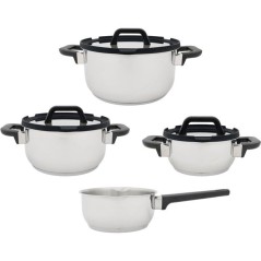 Batterie de cuisine - Tous feux dont induction - COSY & TRENDY - CASCADE - Acier inxoydable - 7 pieces