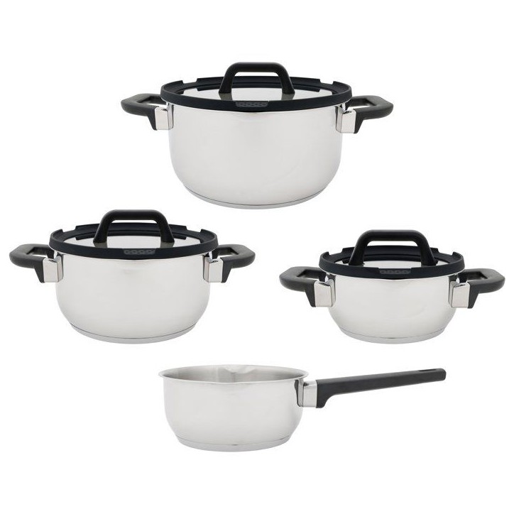 Batterie de cuisine - Tous feux dont induction - COSY & TRENDY - CASCADE - Acier inxoydable - 7 pieces
