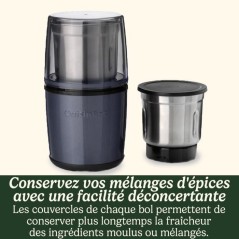 Moulin a épices - CUISINART - Fonctionne par impulsion - 2 bols avec