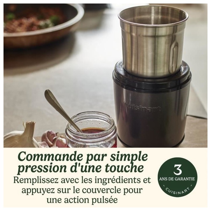 Moulin a épices - CUISINART - Fonctionne par impulsion - 2 bols avec couvercle - Bleu nuit