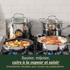 Batterie de cuisine - Tous feux dont induction - CUISINART - 77-11G - Acier inoxydable - 11 pieces
