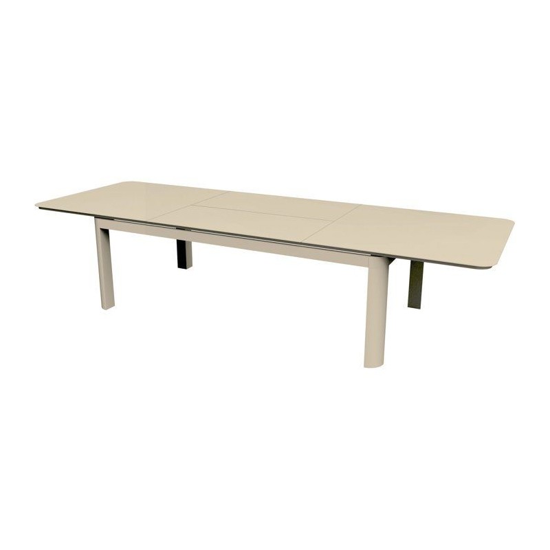 Table de jardin - Rectangulaire - Creme - Aluminium - 10/16 personnes