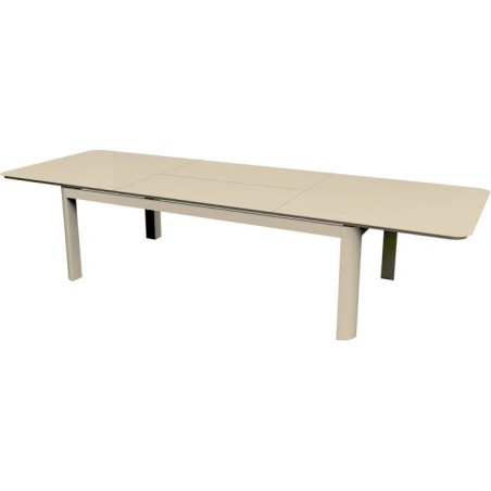 Table de jardin - Rectangulaire - Creme - Aluminium - 10/16 personnes
