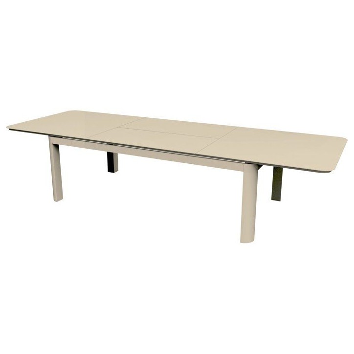 Table de jardin - Rectangulaire - Creme - Aluminium - 10/16 personnes - 230 / 350 x 120 cm - Darius - PROLOISIRS Table de jardin - Rectangulaire - Creme - Aluminium - 10/16 personnes - 230 / 350 x 120 cm - Darius - PROLOISIRS