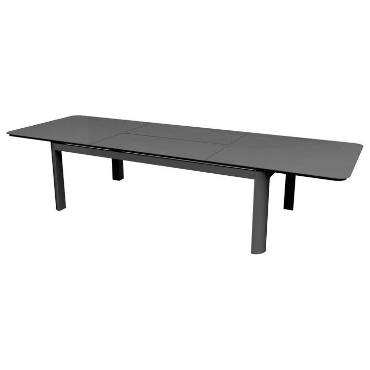 Table de jardin - Rectangulaire - Graphite - Aluminium - 10/16 personnes - 230 / 350 x 120 cm - Darius - PROLOISIRS Table de jardin - Rectangulaire - Graphite - Aluminium - 10/16 personnes - 230 / 350 x 120 cm - Darius - PROLOISIRS