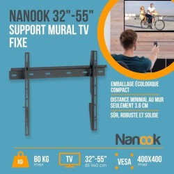 Support Mural TV NANOOK - Ultra Plat - 32-55 Pouces - pour télés LCD