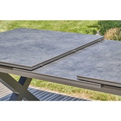 Table de jardin - Gris anthracite - Aluminium / céramique sur verre -