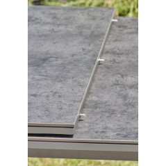 Table de jardin - Gris anthracite - Aluminium / céramique sur verre -