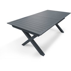 Table de jardin - Gris anthracite - Aluminium - 10 places - 180/240 x