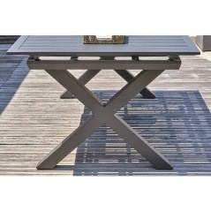 Table de jardin - Gris anthracite - Aluminium - 10 places - 180/240 x